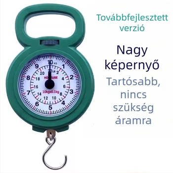 Hordozható háztartási mérleg rugós mechanizmussal, 10 kg