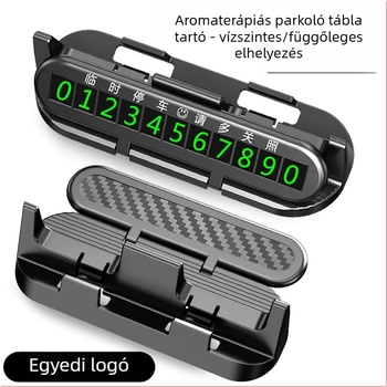 Rejtett autós telefontartó parkolási számplakkal és aromaterápiával • Modell: 00210 • Anyag: Műanyag • Logónyomtatás lehetséges