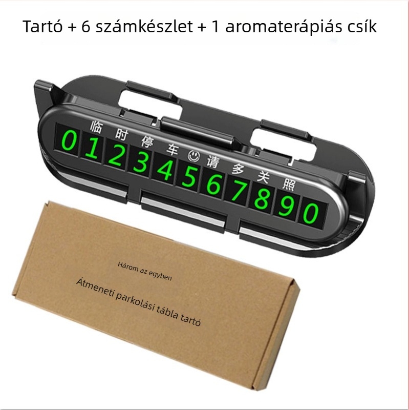 Rejtett autós telefontartó parkolási számplakkal és aromaterápiával • Modell: 00210 • Anyag: Műanyag • Logónyomtatás lehetséges