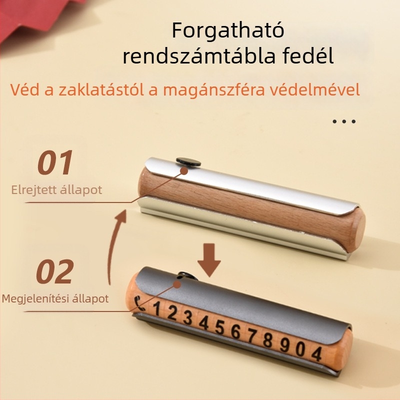 Rejtett, fából készült ideiglenes parkolási rendszám autóhoz, modell 99885, Xin Yixin márka, logóval testre szabható