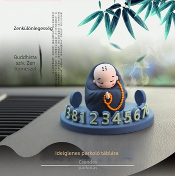 Éjszakai fényű autóparkolási kártya dekoráció – Kis szerzetes karikatúra, PVC, testreszabható