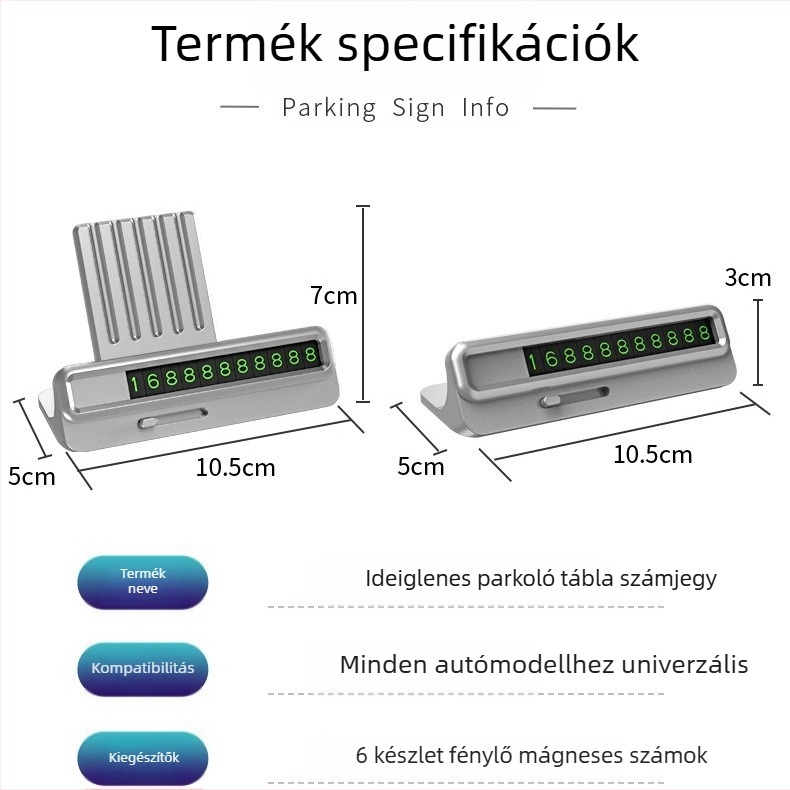 Rejtett parkolási tábla – Modell HB-TCP01-ETC, Műanyag, Márka Road righteousness