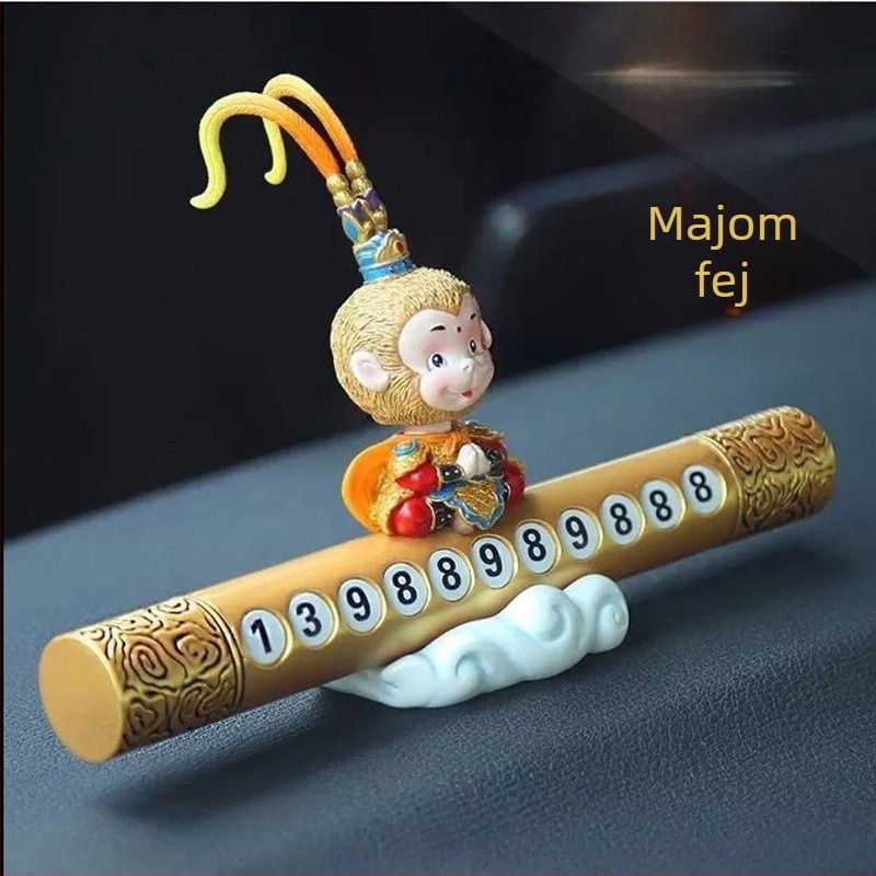 Világító belső autó dísz Sun Wukong karikatúrával, ideiglenes parkolási szám tábla (Márka: Shenyide; Eredet: Zhejiang; Anyag: Egyéb; Típus: Világító)