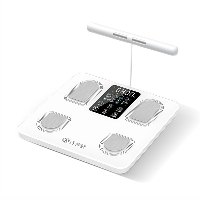 Intelligens otthoni mérleg nagy színes kijelzővel, Bluetooth-kapcsolatú digitális mérleg edzéshez, nyolc elektródás testzsír-mérleg