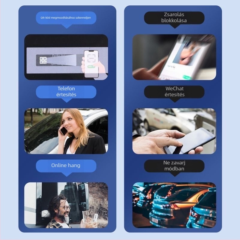 Autó ideiglenes parkolótábla – QR-kód típus, PVC anyag, modell V2, Zhejiang eredet, testreszabható
