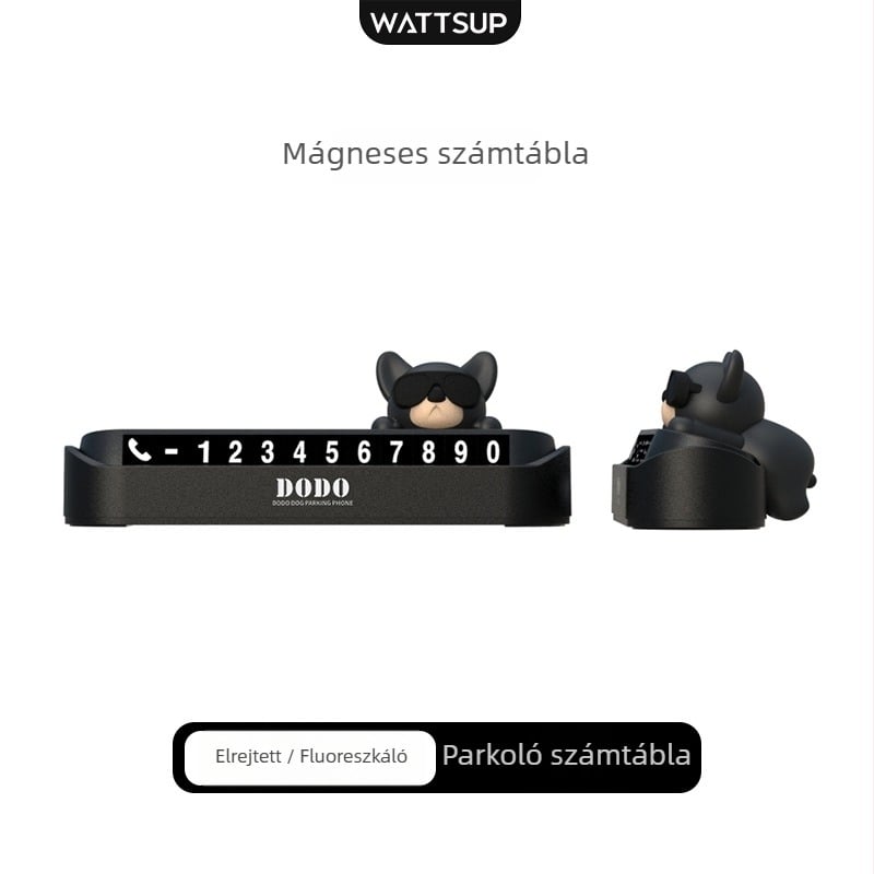 Wattsup elektronikus ideiglenes parkolási jel autóhoz, telefonszámmal, műanyag test