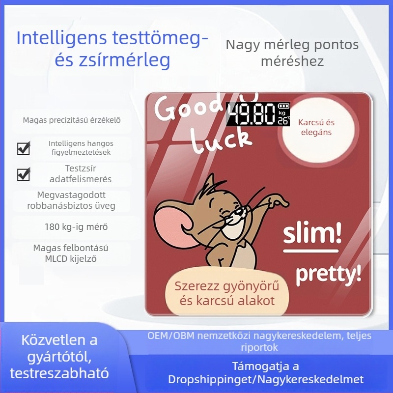 Testsúly- és testzsír mérleg, Bluetooth, otthoni használatra, 180 kg teherbírás, 200 g–180 kg mérési tartomány, márka Mansilan Mengya