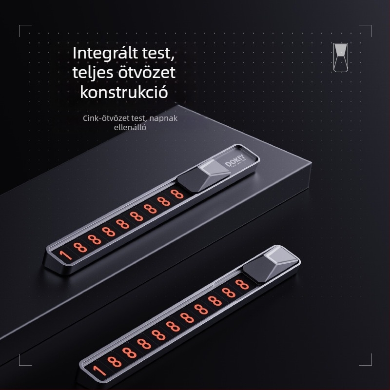 Rejtett parkolási számtábla a Tesla Cybertruckhoz — diófa, DK-GD611, testreszabható, nyomtatott logóval