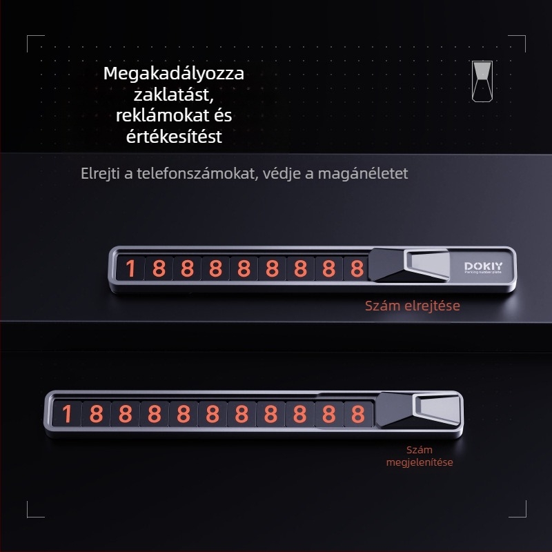 Rejtett parkolási számtábla a Tesla Cybertruckhoz — diófa, DK-GD611, testreszabható, nyomtatott logóval