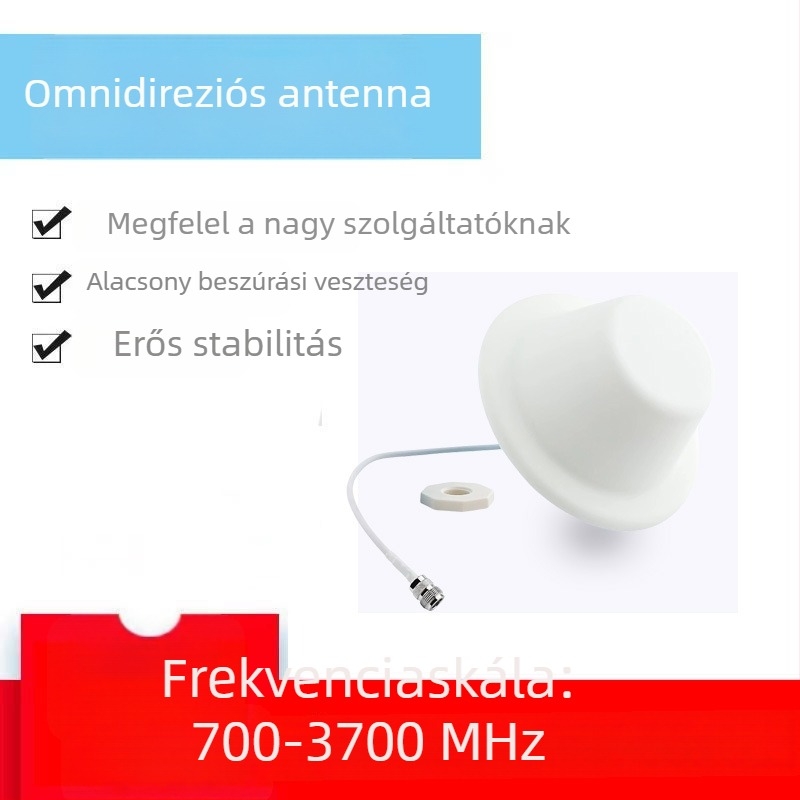 Beltéri mennyezeti antenna, omnidirekciós, 698–3700 MHz, gombafejű kivitel, kommunkációs hálózati telepítésekhez