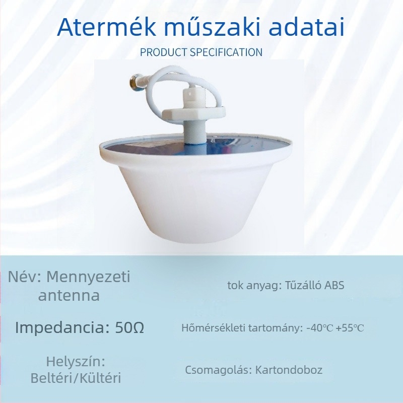 Beltéri mennyezeti antenna, omnidirekciós, 698–3700 MHz, gombafejű kivitel, kommunkációs hálózati telepítésekhez