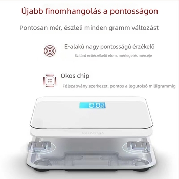 OPPELSCALE edzett üvegből készült elektronikus testsúlymérő LCD-kijelzővel, max. 180 kg, 2x AAA tápegység, könnyed luxus stílus