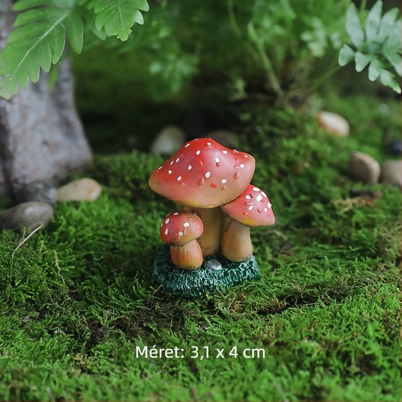 Gyanta gomba dísz mikro tájhoz – pastoraális stílusú cserép dekoráció