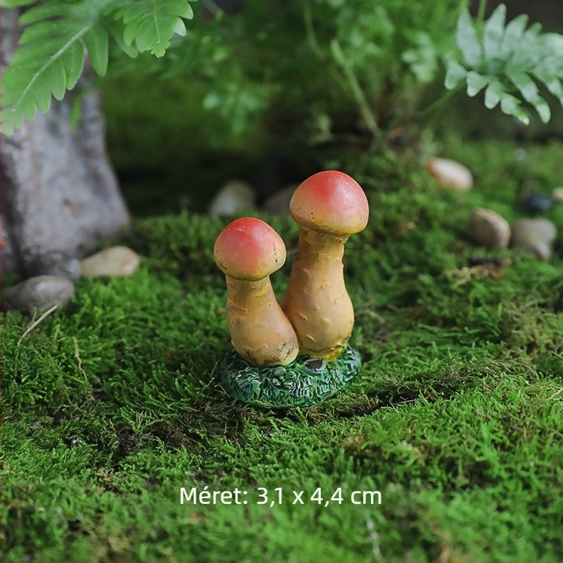 Gyanta gomba dísz mikro tájhoz – pastoraális stílusú cserép dekoráció