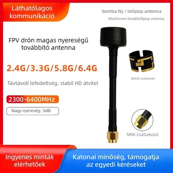 FPV drón antenna, magas nyereséggel, gombafej / lollipop stílus, quadkopterhez és modell repülőkhöz