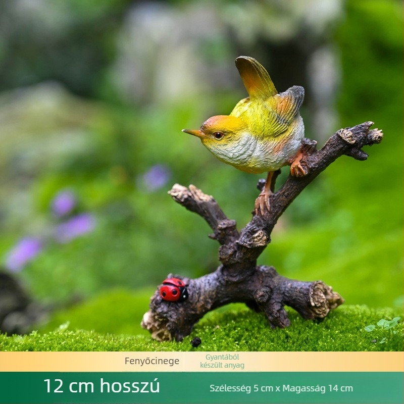 Kingfisher gyanta mikrotáj dísz kerthez, pásztorális stílus, gyanta kézműves, kartoncsomagolás