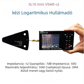 SL10Mini Logaritmikus Periódikus Antenna - 50 kHz–3 GHz, alacsony frekvencia, magas nyereség, irányított vevőantenna műholdakhoz