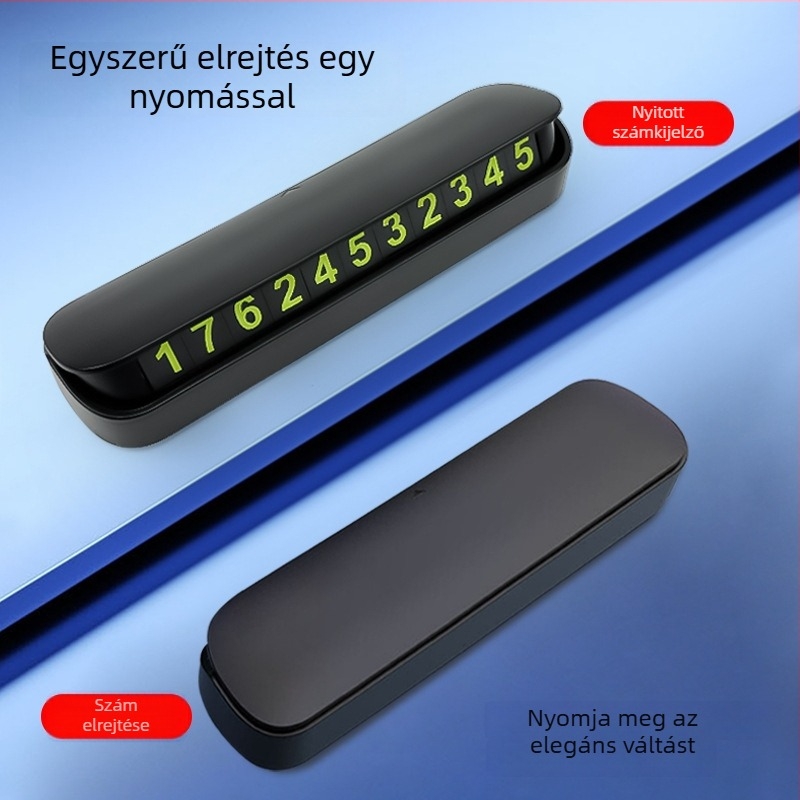 Rejtett ideiglenes parkolási számlemez – műanyag, modell YH1005, testreszabható, logó nyomtatott