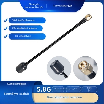 5,8 GHz UAV FPV antenna – kis gombaszerű, nagy nyereségű omni irányú antenna, SMA csatlakozóval, 120 mm kábelhossz, 5700–5950 MHz