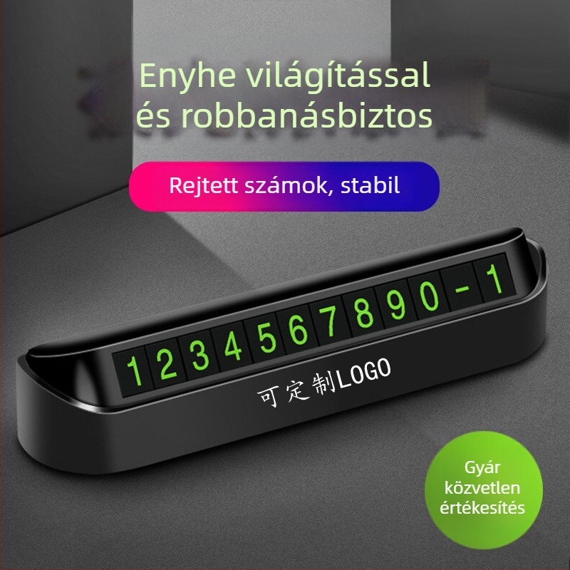 Junlong Rejtett rendszámtábla, műanyag, modell P01, testreszabható nyomtatott logóval