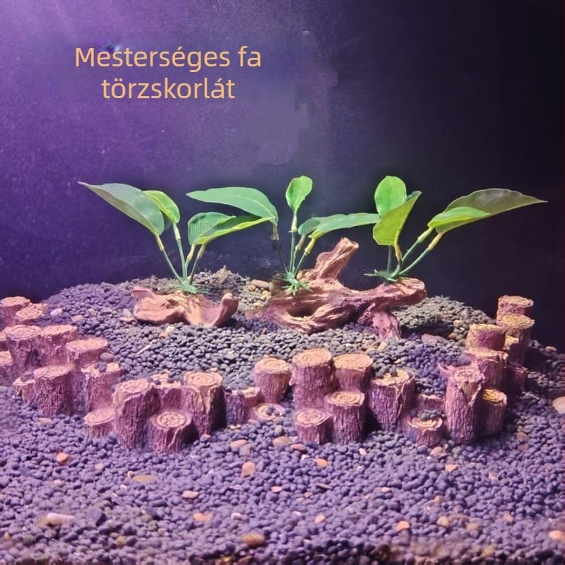 Gyanta mikrotáj dekor akváriumhoz fatörzs-híddal és mohával, geometriai forma, kínai stílus, személyre szabott feldolgozás, GT1690