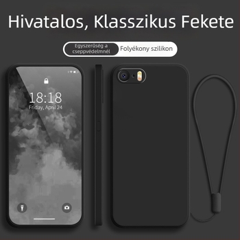 iPhone SE-sorozat védőtok, teljes védelem, ütésálló, fekete