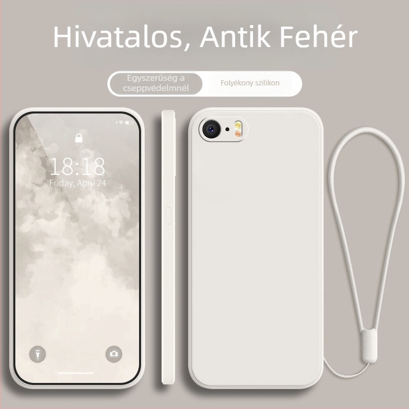 iPhone SE-sorozat védőtok, teljes védelem, ütésálló, fekete