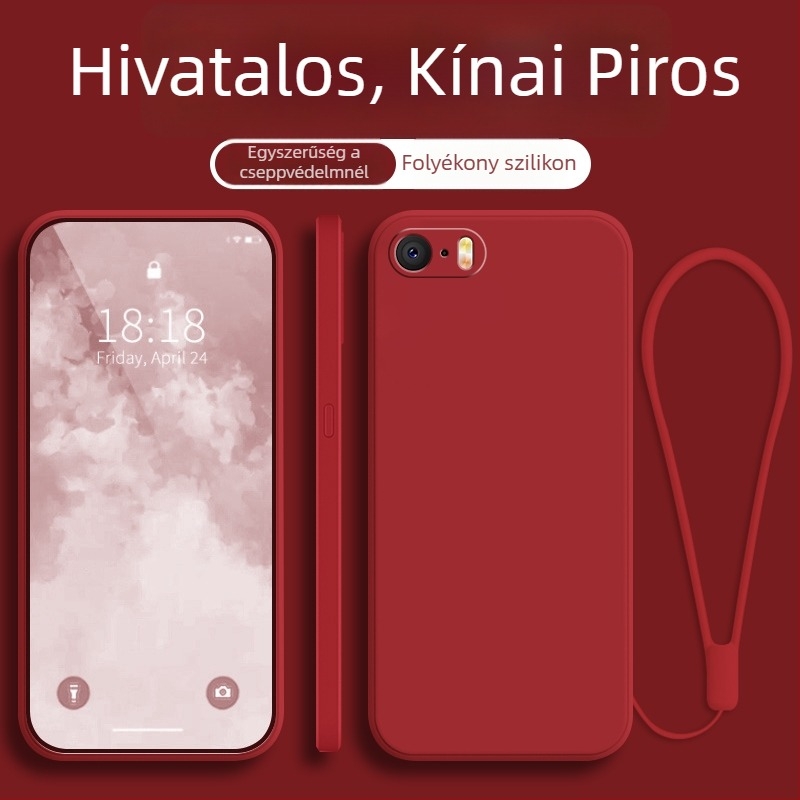 iPhone SE-sorozat védőtok, teljes védelem, ütésálló, fekete
