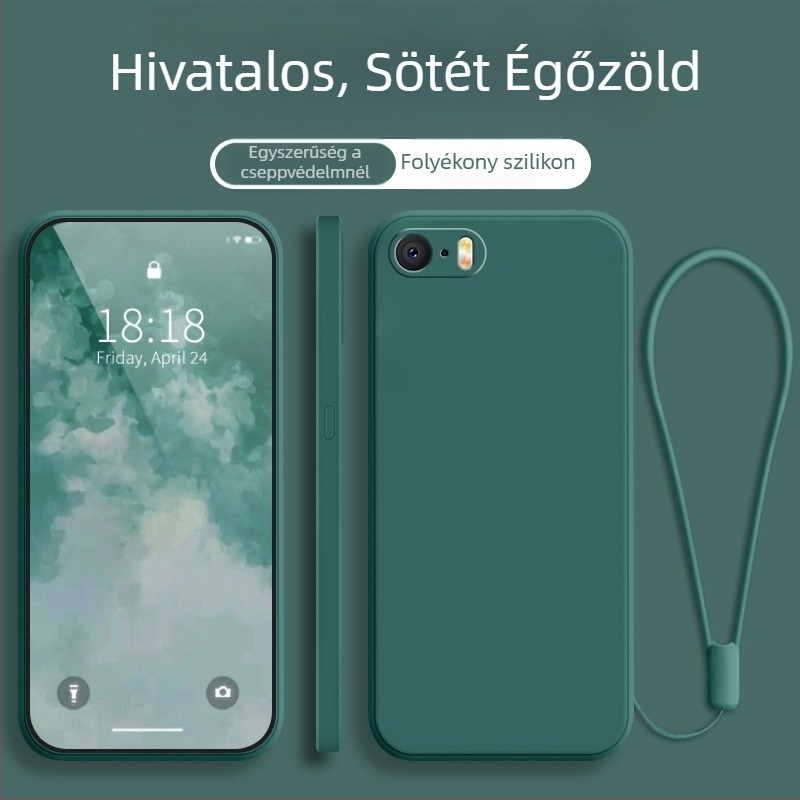 iPhone SE-sorozat védőtok, teljes védelem, ütésálló, fekete