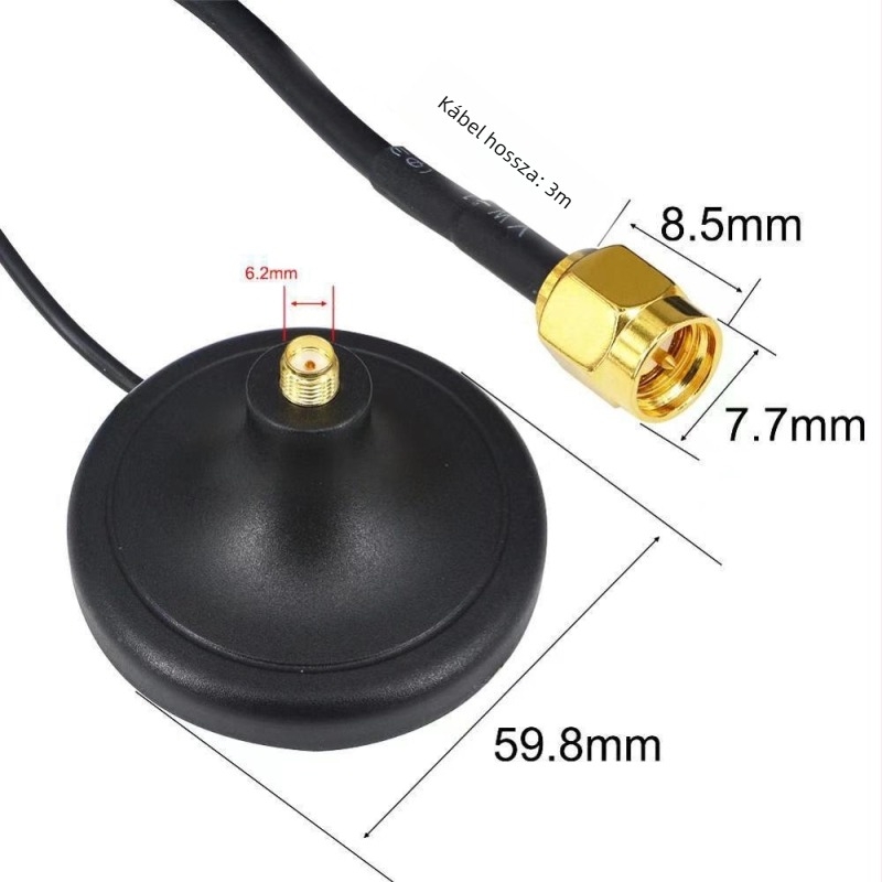 Core Billion vákuumos alapú antenna 4G, Wi‑Fi és GSM-hez, hosszabbító kábellel (router és hálózati kártyához)