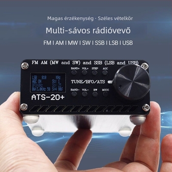 PAREK ATS-20 Si4732 teljes sávos rádióvevő – FM/AM/MW/SW, SSB (LSB/USB), mono