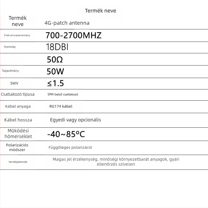 4G kültéri vízálló omnidirekcionális patch antenna SMA csatlakozóval, SWR ≤ 1.5 – Chenyuxin CYX-TP