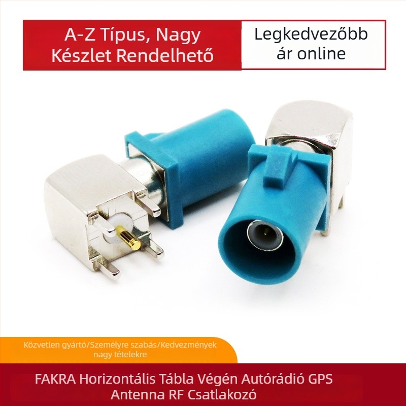 FOXECO Fakra PCB RF csatlakozó, 1 tűs, réz szigetelő, jármű GPS antenna