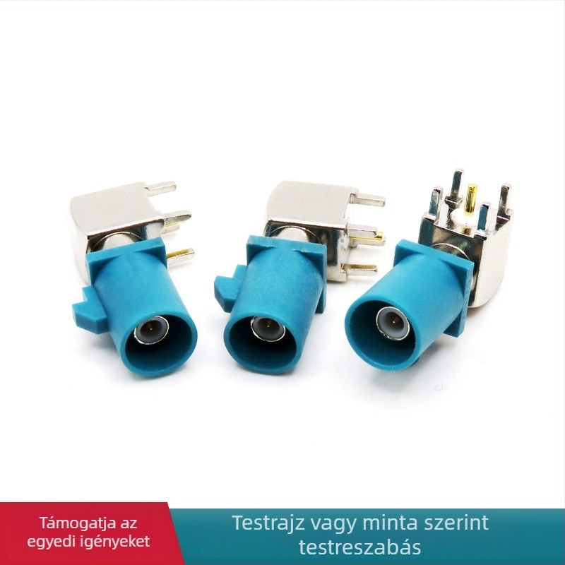 FOXECO Fakra PCB RF csatlakozó, 1 tűs, réz szigetelő, jármű GPS antenna
