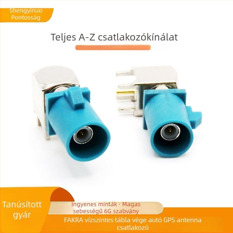 Fakra PCB csatlakozó, ACD típus, 1 tű, réz izolátor, autó GPS antenna RF csatlakozó