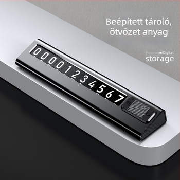 Fém ideiglenes parkolási jel telefonszámmal, mozgatható autó számára számplakett, rejtett funkció, mágneses, modell Vlb, logó nyomtatás elérhető