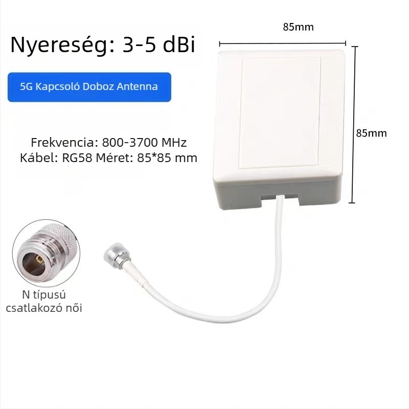 Beltéri 5G magas nyereségű, teljes sávú antenna, 50 Ω, SWR ≤ 2, 5 dBi