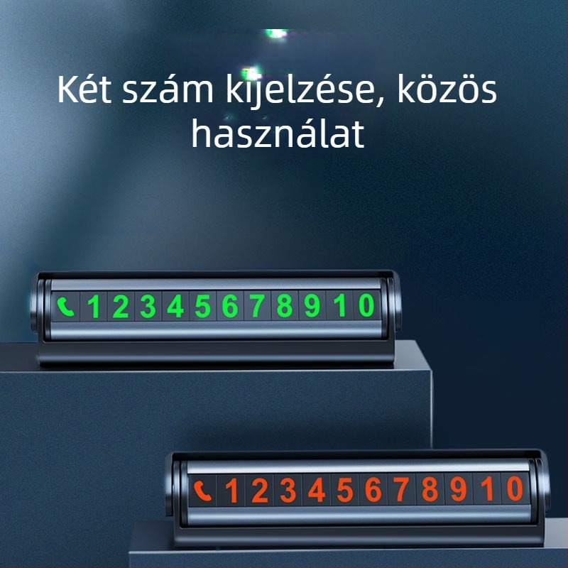 Rejtett kettős fém parkolótábla - fém konstrukció, nyomtatott logó, Pinker márka