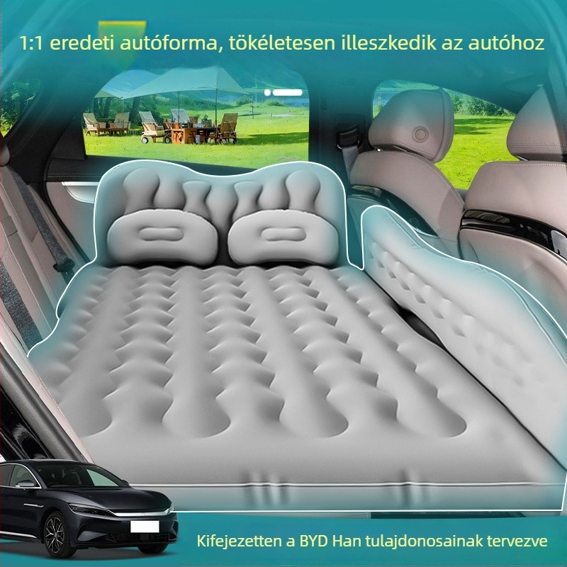 Yaxiu márkájú felfújható matrac az autó hátsó ülésére, automata felfújás, 500 kg teherbírás, flocked anyag, autó pumpa, belső és kültéri használatra