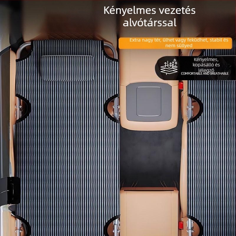 Általános nem felfújható autóágy a hátsó üléshez, összecsukható utazóágy az autóban (modell: Hhyhe21n, Oxford szövet)