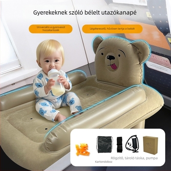 Felfújható autógyerekágy hátsó ülésre; poliészter felület; teherbírás 25 kg; súly 0,5 kg; márka Xintianyou