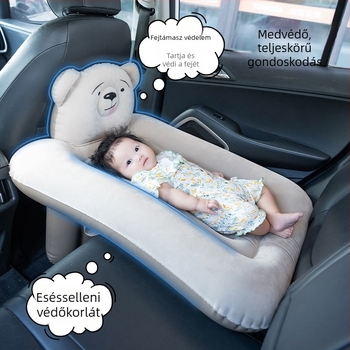Felfújható autógyerekágy hátsó ülésre; poliészter felület; teherbírás 25 kg; súly 0,5 kg; márka Xintianyou