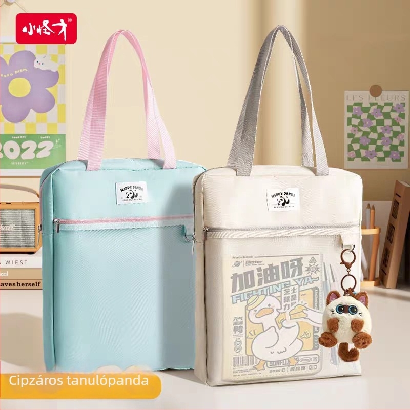 Little Geek Cipzáros vászon tanulótáska, uniszex, általános iskola, külső képzésre