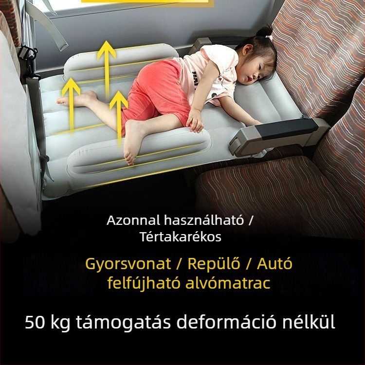 Hátsó ülésre szóló felfújható matrac babák és gyerekek számára utazásokhoz (univerzális autó kompatibilitás; felfújási módszer: más; testreszabás nélkül)