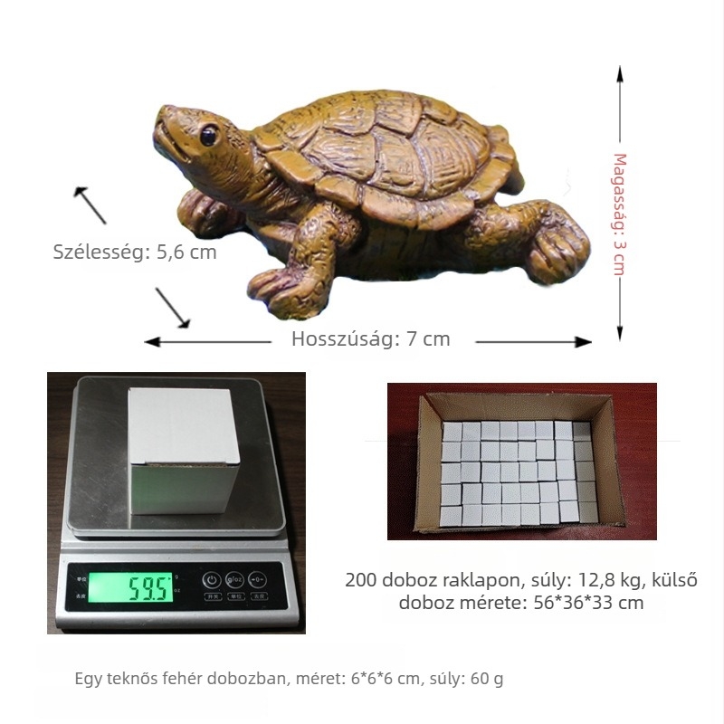 Műgyanta teknős tájkép dekor akváriumhoz – pastoraális stílus, miniatűr dekoráció gyanta technikával
