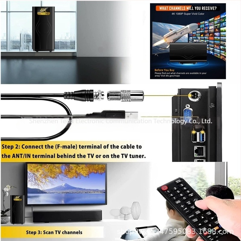 Qiyuntong HDTV beltéri digitális TV antenna, DTMB földhullám vétel, ATSC-kompatibilis