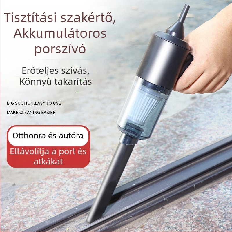 Kézi, vezeték nélküli porszívó, 5500 Pa szívóerő, 45 W, 3,7 V, újratölthető