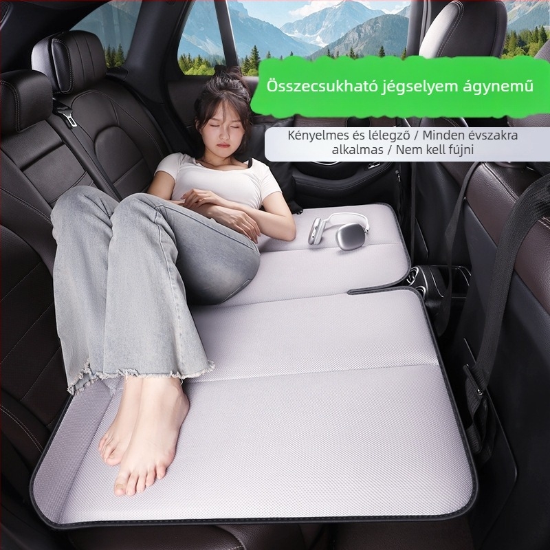 Hátsó ülésre tervezett autó alvó matrac Ice Silk anyagból, összecsukható, egyoldalú, felfújás nélkül, sedan/SUV-hez, két személyre