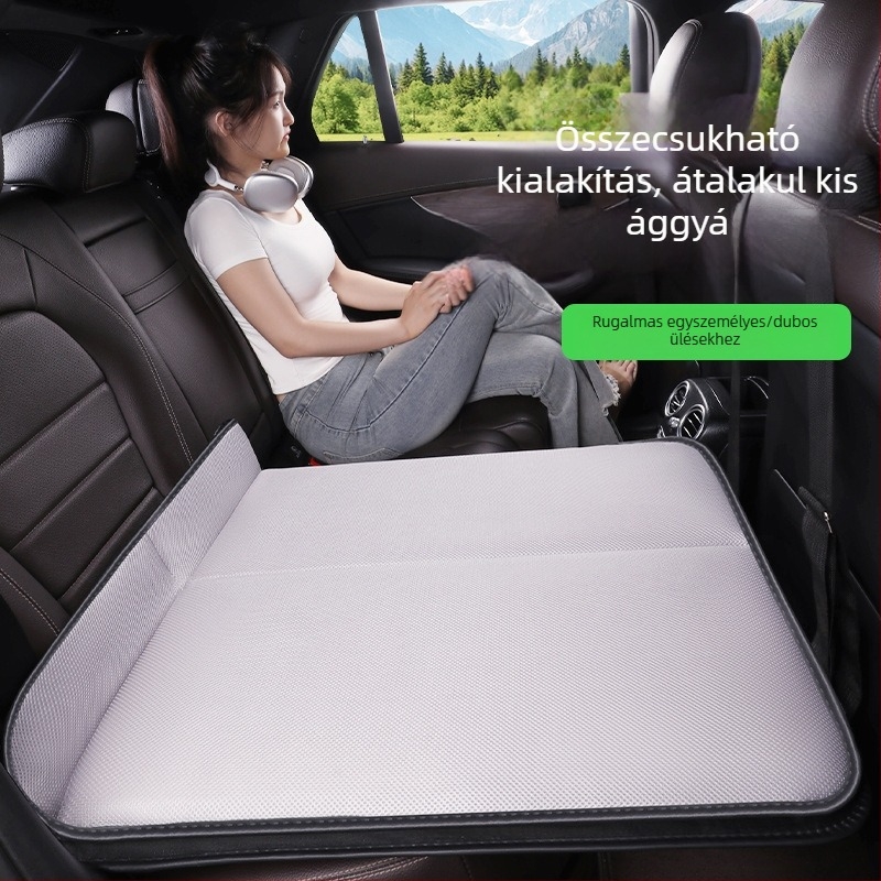 Hátsó ülésre tervezett autó alvó matrac Ice Silk anyagból, összecsukható, egyoldalú, felfújás nélkül, sedan/SUV-hez, két személyre