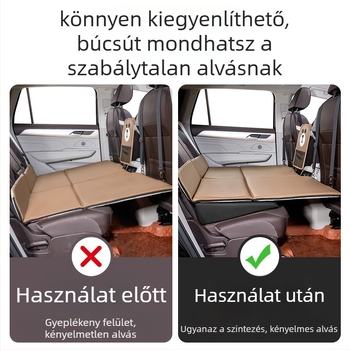 Autó hátsó ülésének szintező párna, magasságállítható, univerzális típus, felfújás nélkül, testreszabható